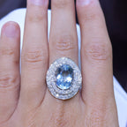 6.65ct Aquamarine and Diamonds Fashion Ring