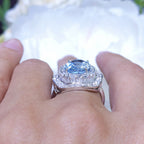 6.65ct Aquamarine and Diamonds Fashion Ring