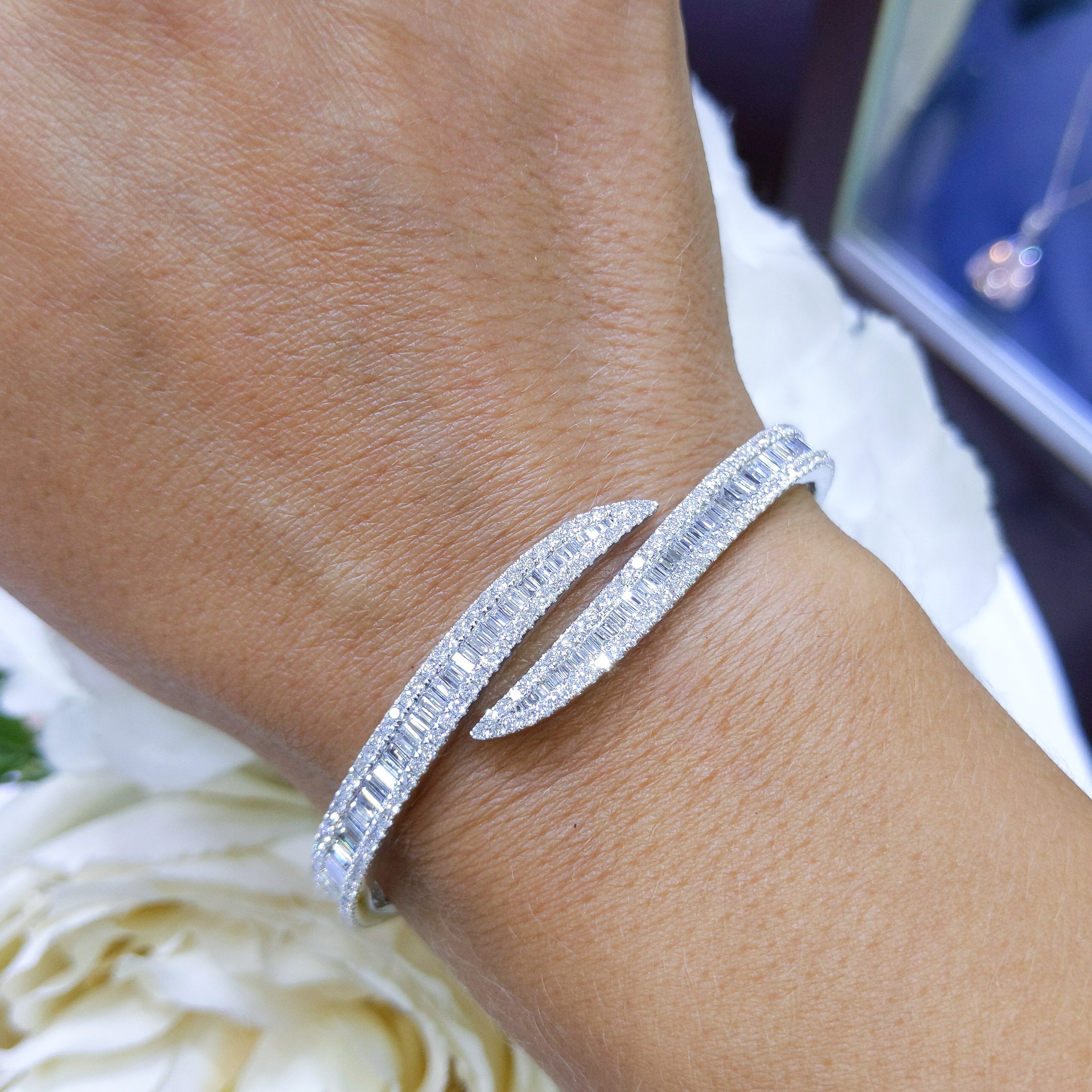 3.18CT Diamond Bangle in 14K White Gold PJB5424WG