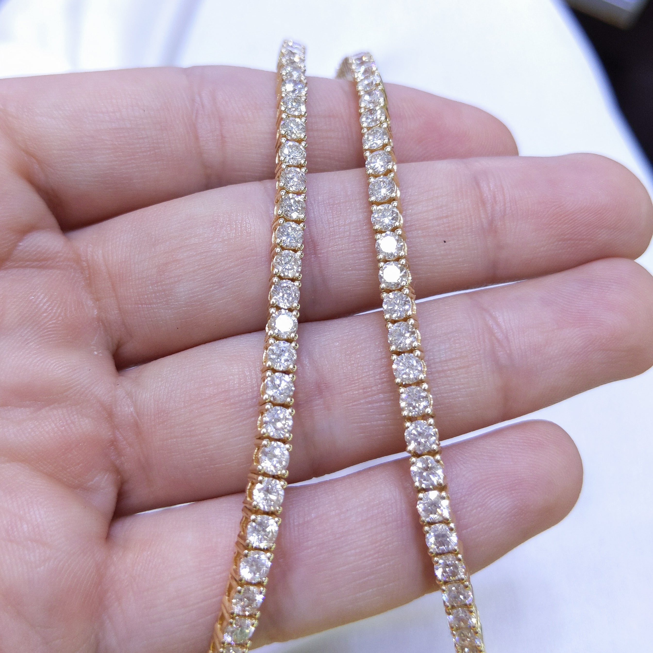 12.49ct Diamond Tennis Necklace in 14K Yellow Gold PJN5287