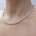 12.49ct Diamond Tennis Necklace in 14K Yellow Gold PJN5287