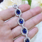 19.88ct Sapphire and Diamond Necklace in 18K White Gold CDN004