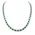 18K White Gold Emerald & Diamond Necklace – 10.26 CT Diamonds, 5.62 CT Emeralds EMDN025 ETJJ