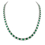 18K White Gold Emerald & Diamond Necklace – 10.26 CT Diamonds, 5.62 CT Emeralds EMDN025 ETJJ