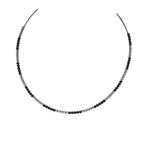 18K White Gold Black & White Diamond Station Necklace – 1.35ct Diamonds DN0075 ITGJ