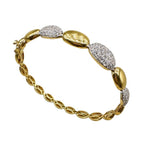 14K Yellow Gold Round Diamond Pavé Bangle Bracelet – 1.54ct  DC-BNG13263-1
