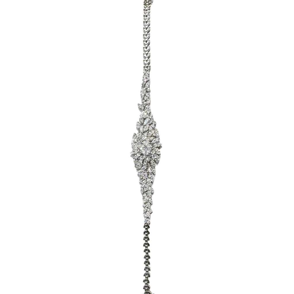 18k White Gold Diamond Bracelet with Marquise and Round Cut Diamonds DB044 TTTJ