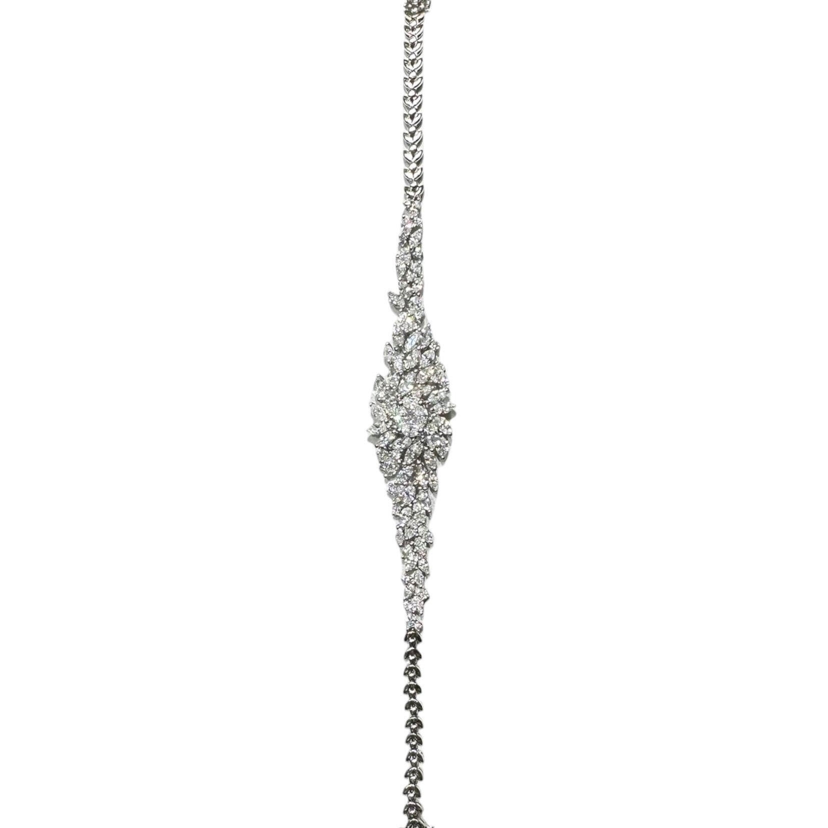 18k White Gold Diamond Bracelet with Marquise and Round Cut Diamonds DB044 TTTJ