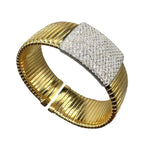 18K Yellow Gold Diamond Cuff Bracelet – 5.21CT Round Diamonds DB0082 SITJ