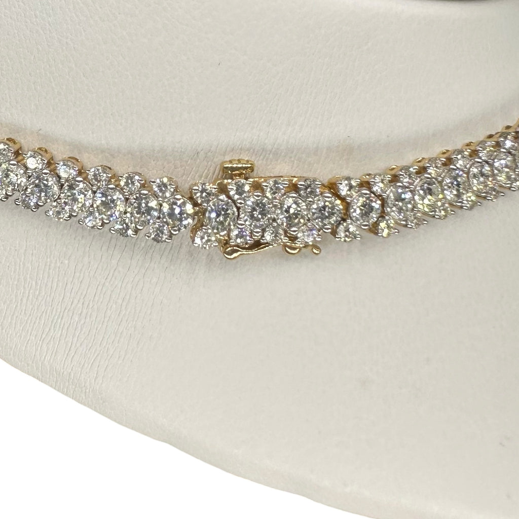 14K Yellow Gold  Diamond Tennis Necklace