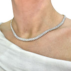 14K Yellow Gold  Diamond Tennis Necklace