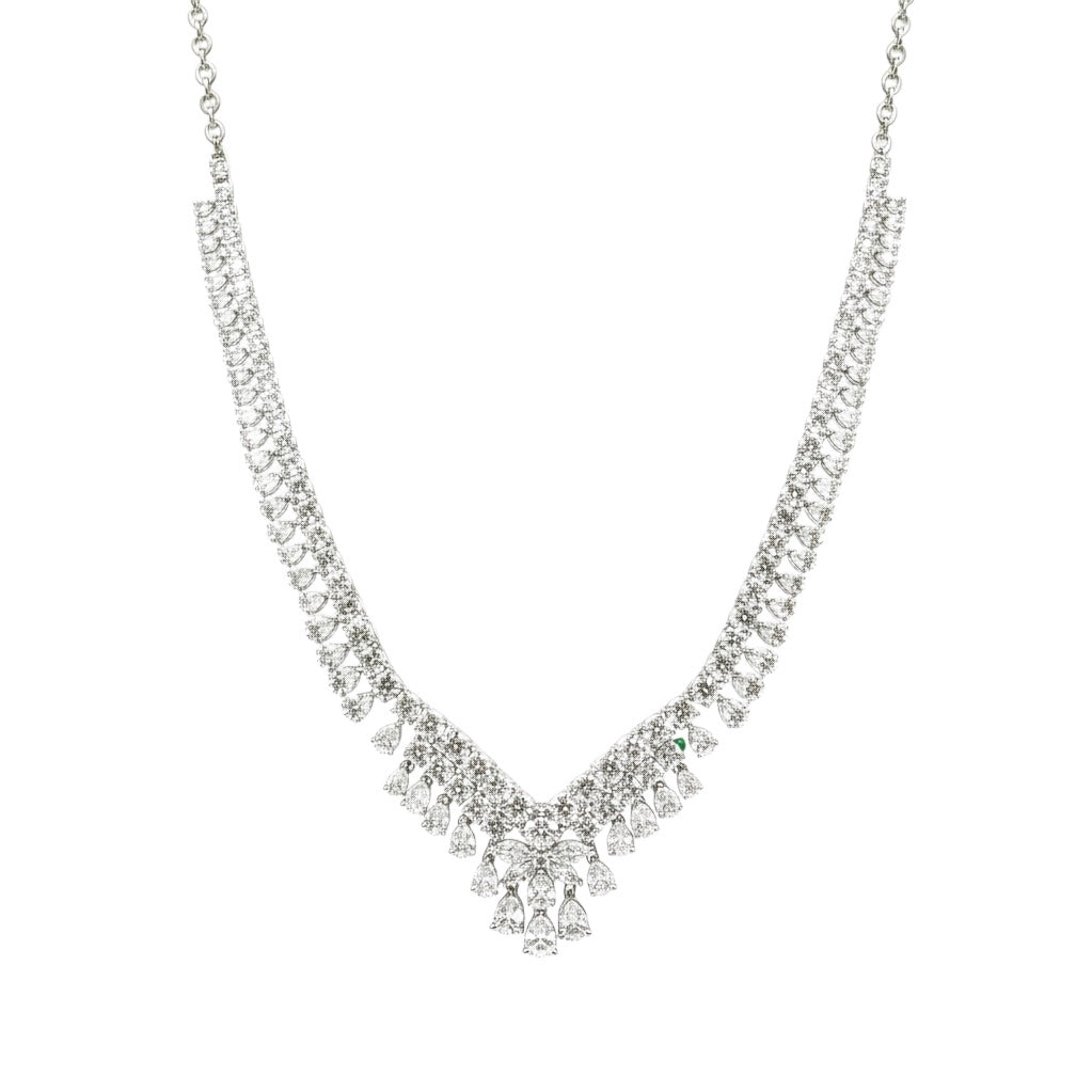 18K White Gold Diamond Statement Necklace – 23.83ct Diamonds DN021 IEJJJ