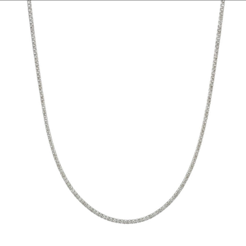 14K White Gold Lab Grown Diamond Tennis Necklace – 7.05 CT Diamonds, 18 Inches DN114 GEJJ