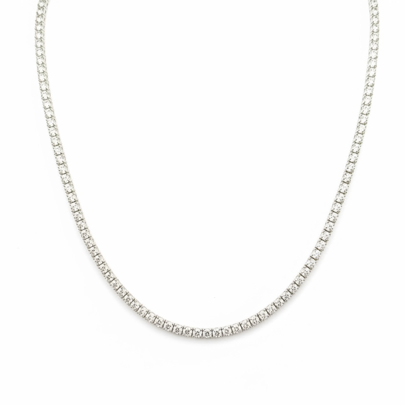 14K White Gold Diamond Tennis Necklace – 12.56 CT Diamonds, 16 Inches PJN5202B-002