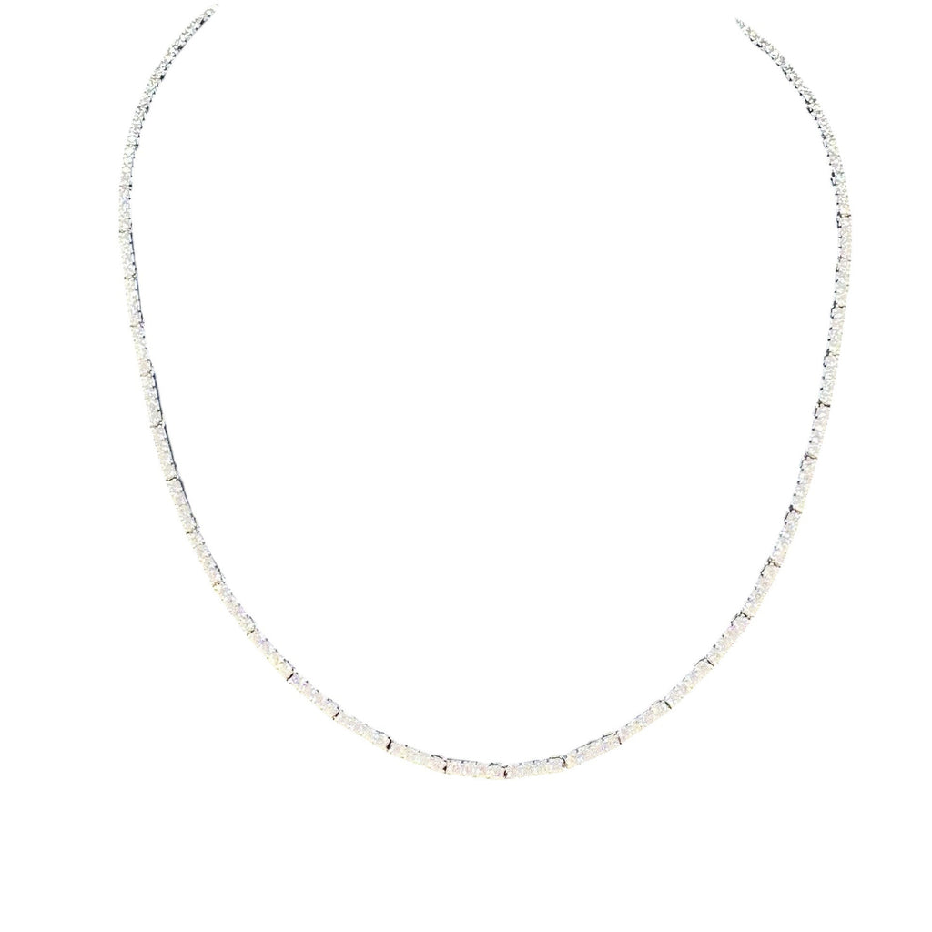 18K White Gold Diamond Tennis Necklace – 4.85 CT Diamonds, 16.5 Inches DN0081 GEJJ
