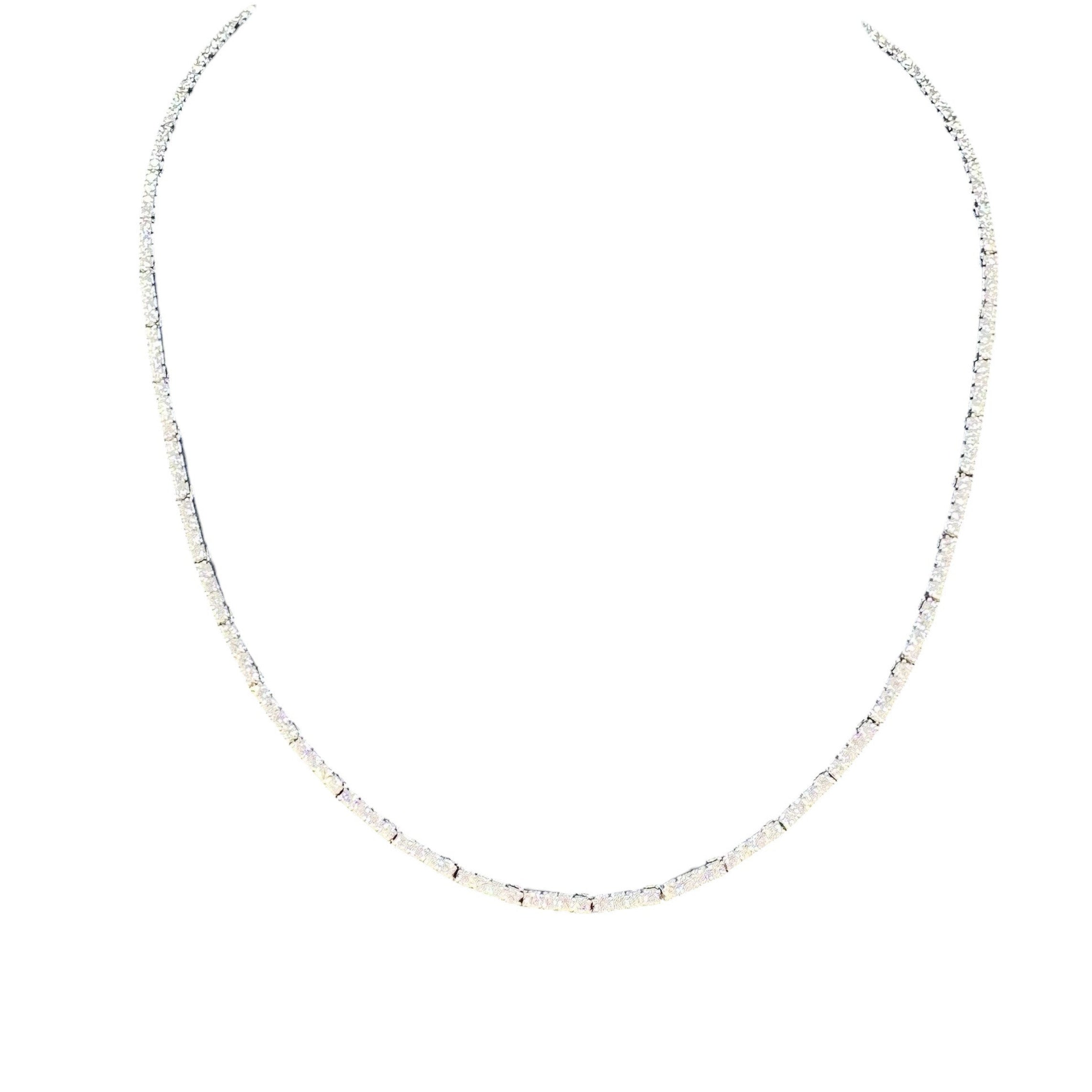 18K White Gold Diamond Tennis Necklace – 4.85 CT Diamonds, 16.5 Inches DN0081 GEJJ