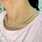 14K White Gold Lab Grown Diamond Tennis Necklace – 16.90ct, 17 Inches DN0079 NJJJ