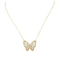 18K Yellow Gold Butterfly Diamond Necklace ITTJ