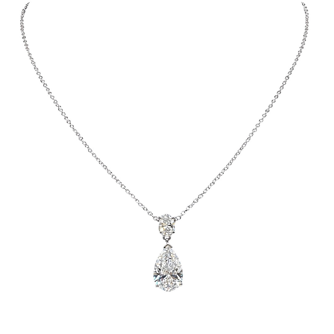 14K White Gold Lab-Grown Diamond Pendant Necklace – 3.55ct  IGJJ