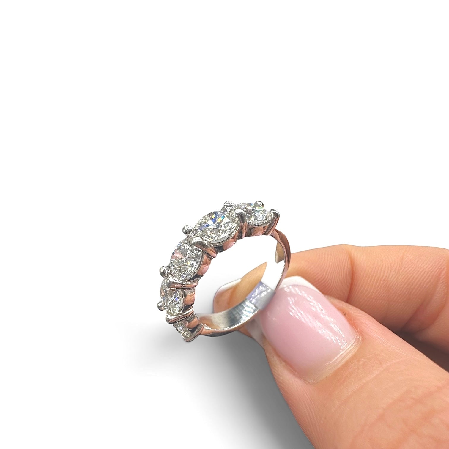 14K White Gold 3.60CT Round Diamond Ring WB604 STJJ