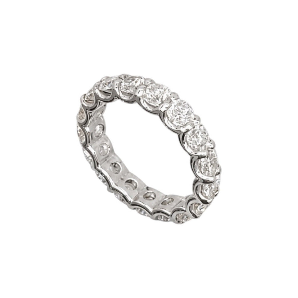 14K White Gold 3.17CT Round Diamond Eternity Band Ring WB035 ILJJ