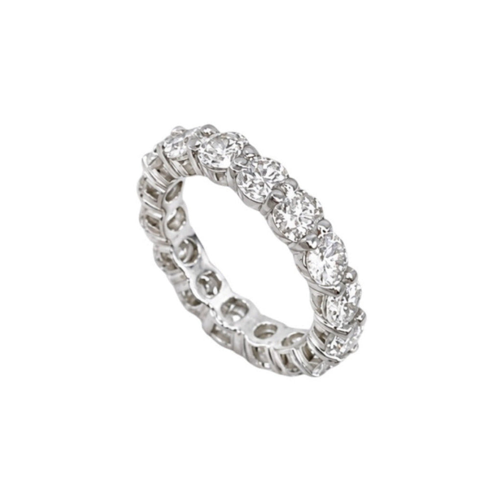 14K White Gold 4.25CT Round Diamond Eternity Band WB049 NJJJ