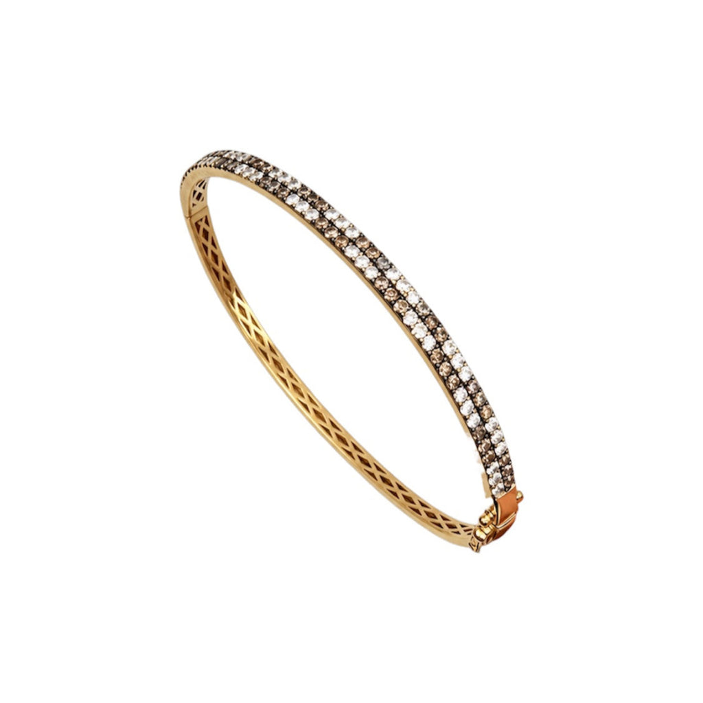 18K Yellow Gold Diamond Bangle Bracelet – 1.76 CT DB031 IZJJ