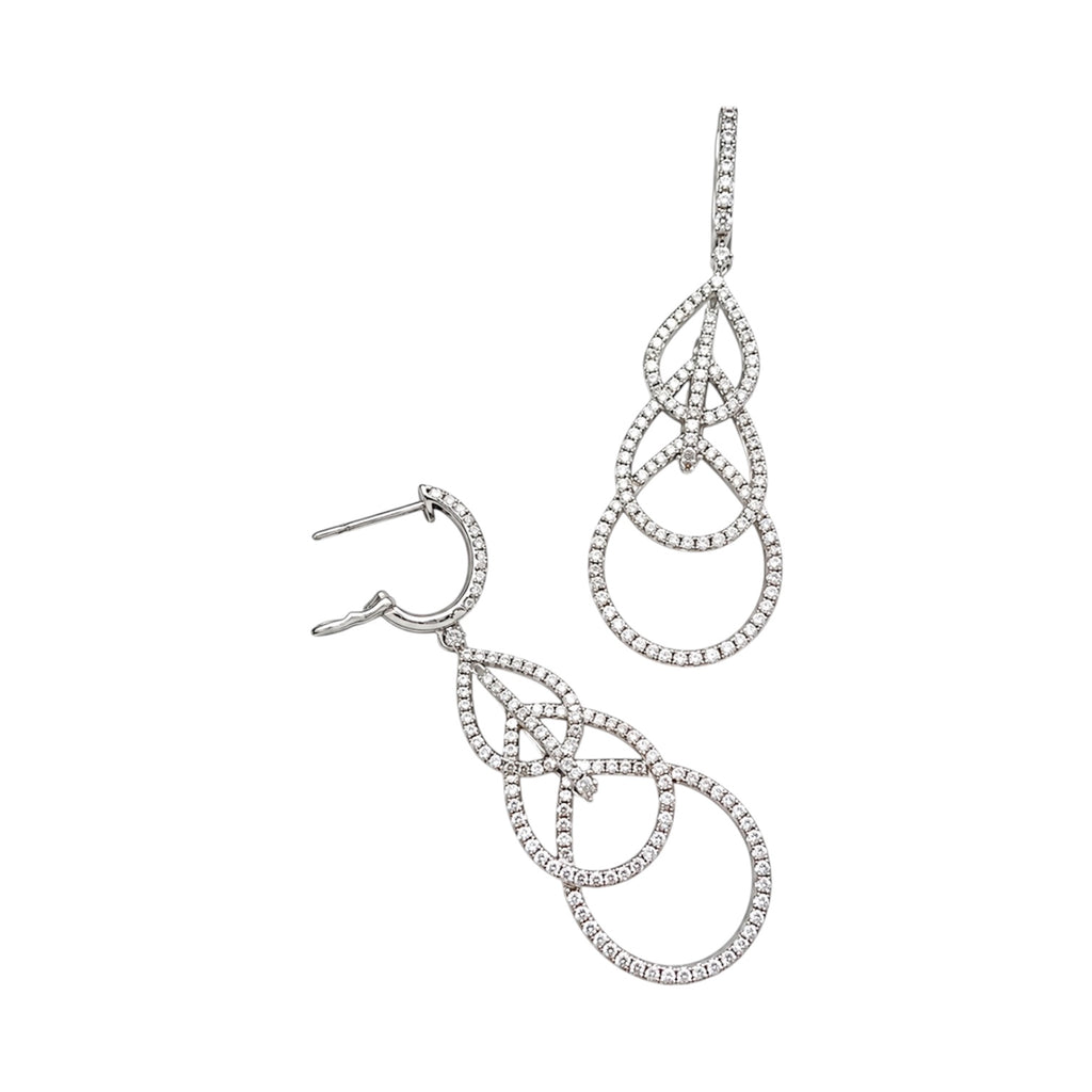 14K White Gold Diamond Earrings — 4.07CT PJE4572-005
