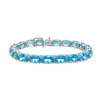 14K White Gold 30.60CT Blue Topaz Bracelet CBR012 IGJJ
