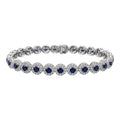 18K White Gold Bracelet – 4.00 Ct Diamonds & 3.50 Ct Sapphires SDB011 GTJJ