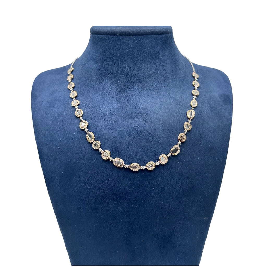 18K White & Rose Gold Fancy Diamond Necklace – 6.03 CT DN0020 GEJJ