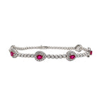 18K White Gold Diamond & Ruby Bracelet – 1.09 CT Diamonds & 1.22 CT Rubies DB0021 IAJJ
