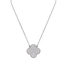 14K White Gold Diamond Clover Pendant Necklace – 1.55CT DP015 INJJ