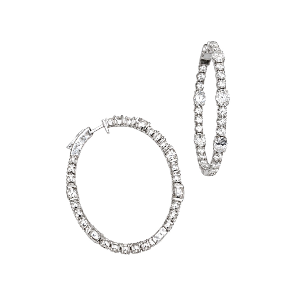 14K White Gold 7.69 CT Lab-Grown Diamond Inside-Out Hoops GAJJ