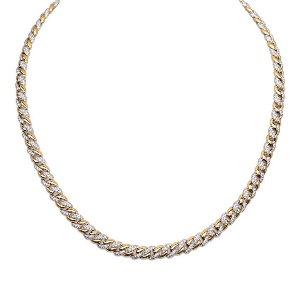 18K Two-Tone Gold Diamond Cuban Chain – 2.67CT CC4219-3