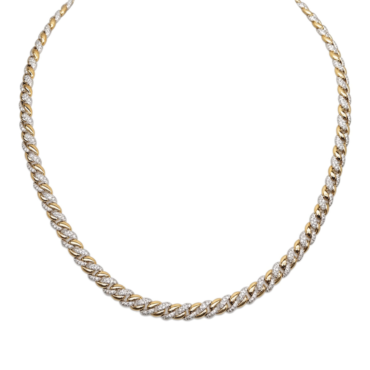 18K Two-Tone Gold Diamond Cuban Chain – 2.67CT CC4219-3