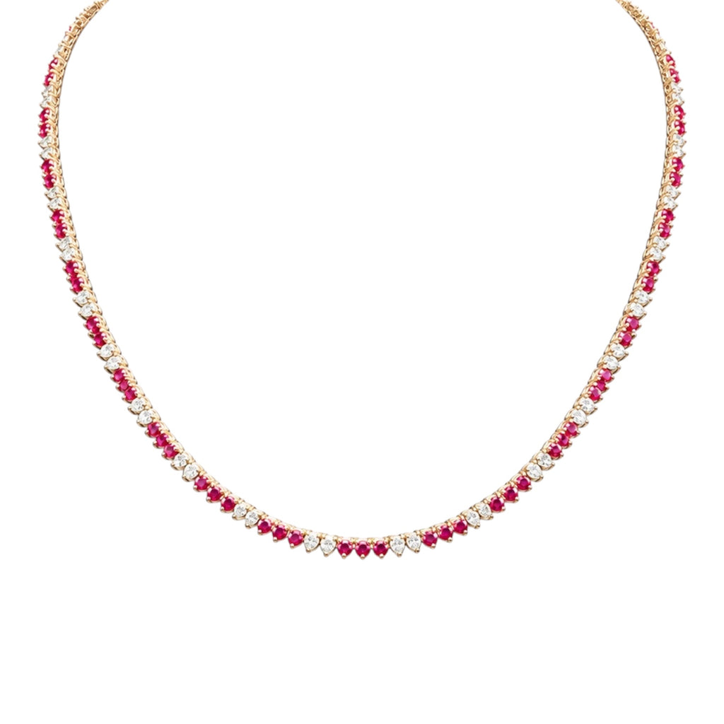 14K Yellow Gold Ruby & Diamond Necklace — 3.43 CT Ruby, 2.20 CT Diamonds PJN5293-RA1-007