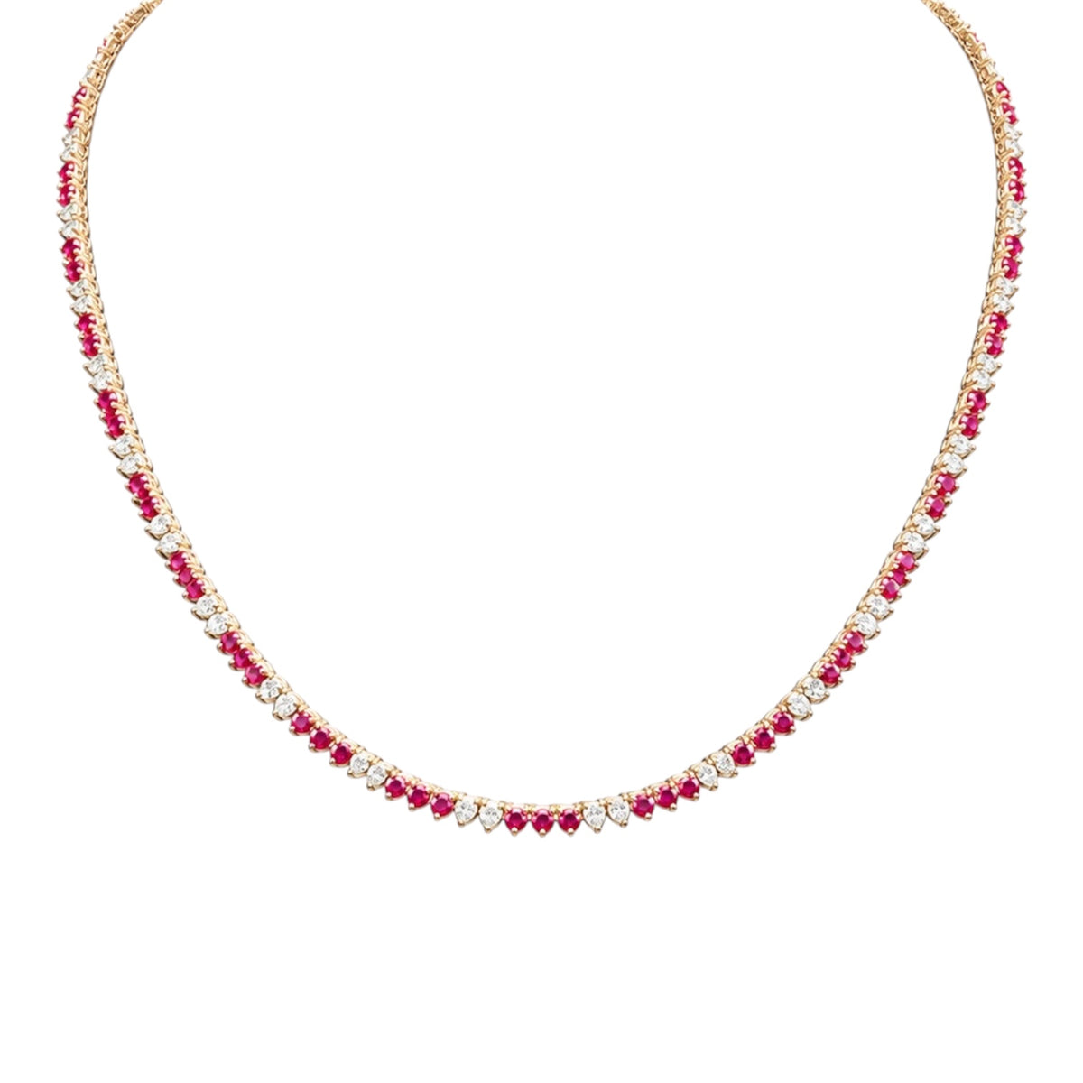 14K Yellow Gold Ruby & Diamond Necklace — 3.43 CT Ruby, 2.20 CT Diamonds PJN5293-RA1-007