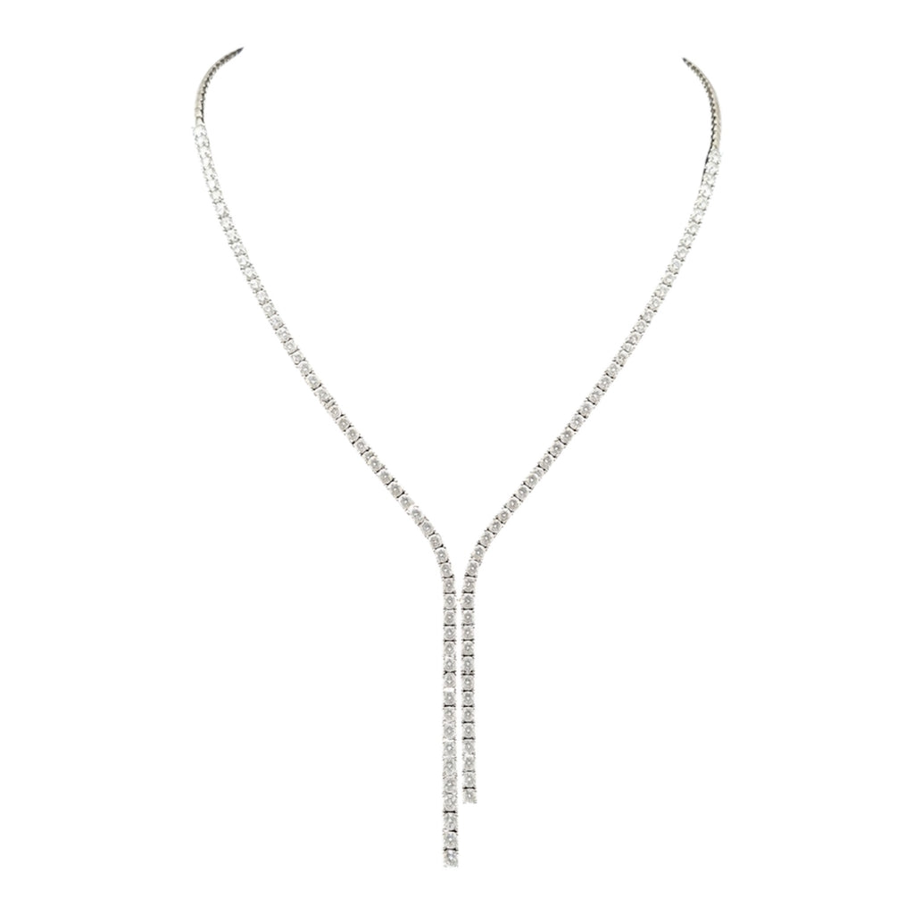 14K White Gold Diamond Necklace – 8.27 CTW, Near-Colorless VS2–SI1 PJN6208WG