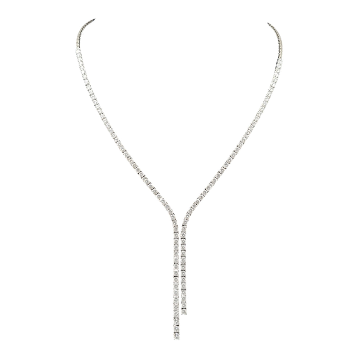 14K White Gold Diamond Necklace – 8.27 CTW, Near-Colorless VS2–SI1 PJN6208WG