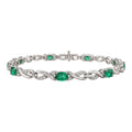 14K White Gold Emerald & Diamond Bracelet – 2.85 CT Emeralds & 0.65 CT Diamonds EDB004 INJJ