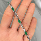 14K White Gold Emerald & Diamond Bracelet – 2.85 CT Emeralds & 0.65 CT Diamonds EDB004 INJJ