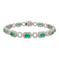 18K White Gold Emerald & Diamond Bracelet – 4.10CT | EMDB03 GIJJ