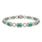 18K White Gold Emerald & Diamond Bracelet – 4.10CT | EMDB03 GIJJ