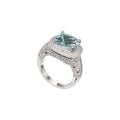 14K White Gold Aquamarine Diamond Ring – 4.08 CT Aquamarine, 0.50 CT Diamonds COLR0012 ITJJ
