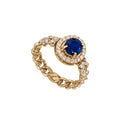 14K Yellow Gold Diamond & Oval Sapphire Ring – 1.25CT Sapphire & 0.45CT Diamond