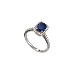 14K White Gold 2.05CT Oval Sapphire & 0.50CT Diamond Halo Ring SDR020 ISJJ