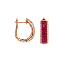 18K Rose Gold 3.68CT Ruby & 0.44CT Diamond Earrings RUDER016 ILAJ