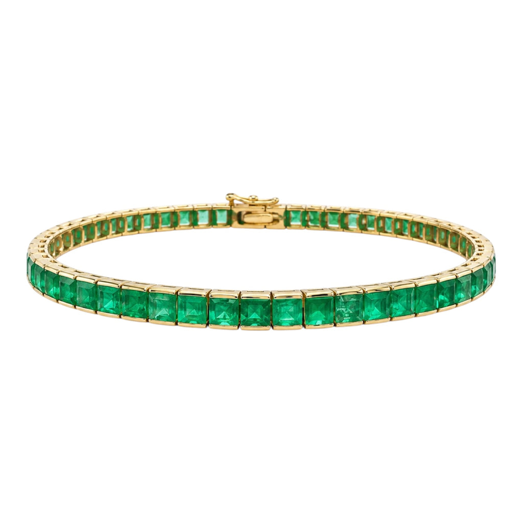18K Yellow Gold 8.17 Ct Emerald Bracelet