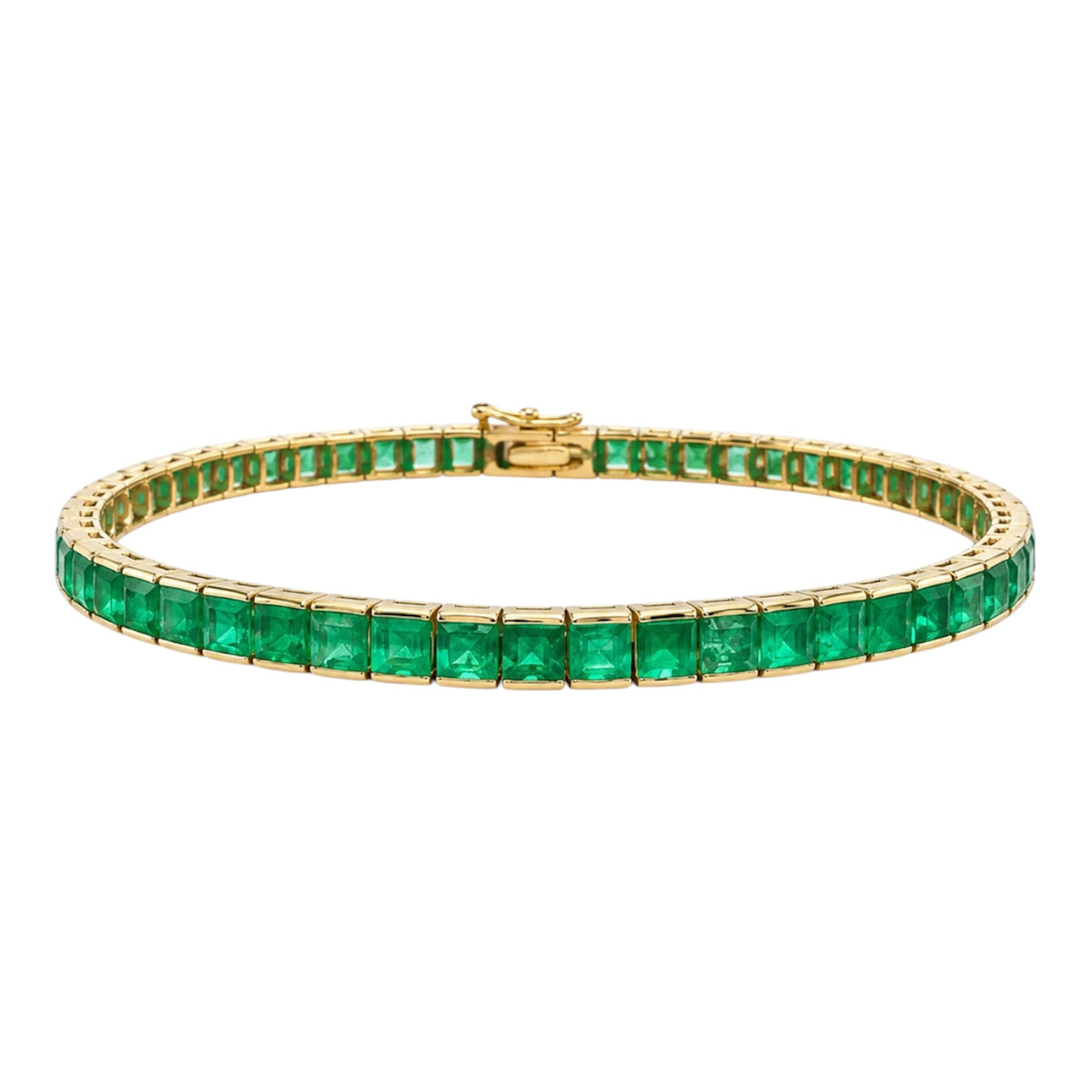 18K Yellow Gold 8.17 Ct Emerald Bracelet